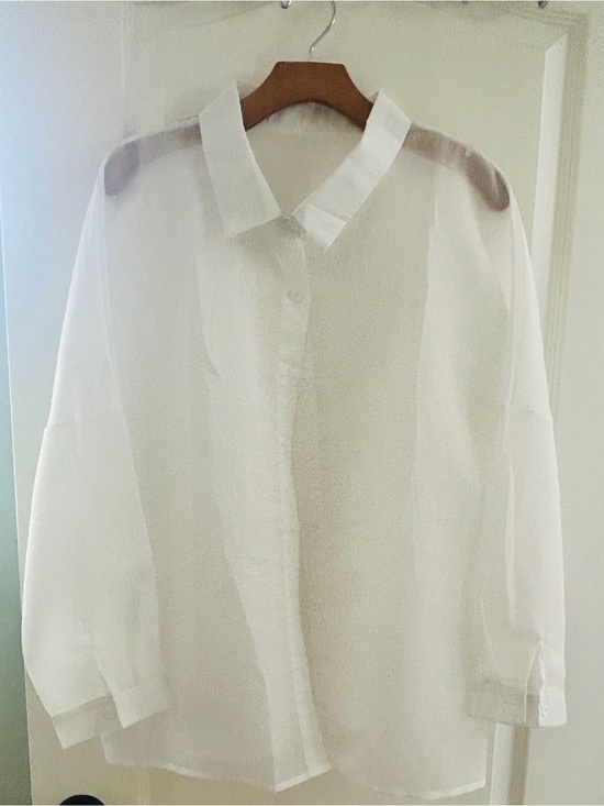Tops - White  Sheer Button-Up Shirt - LRG